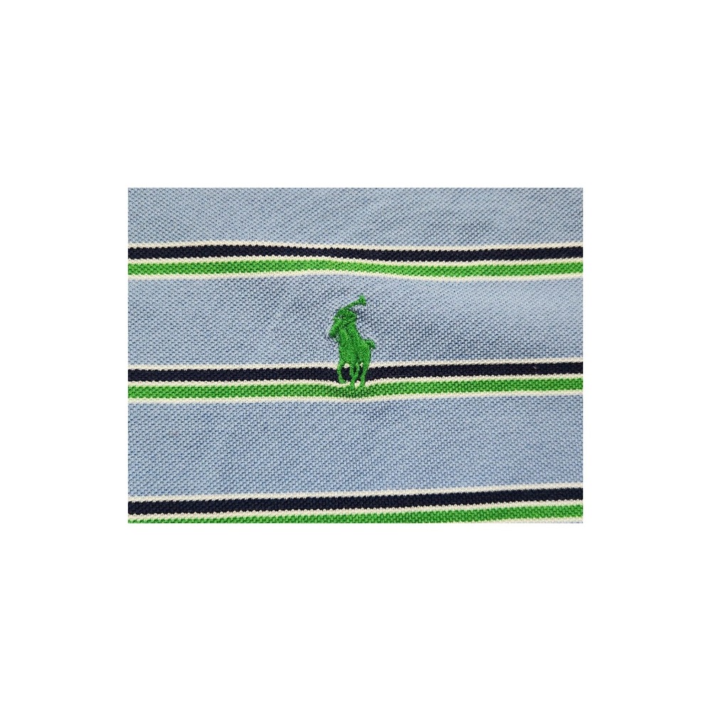Polo Golf Ralph Lauren Mens Size Large Blue Striped Short‎ Sleeve Shirt - Picture 3 of 5